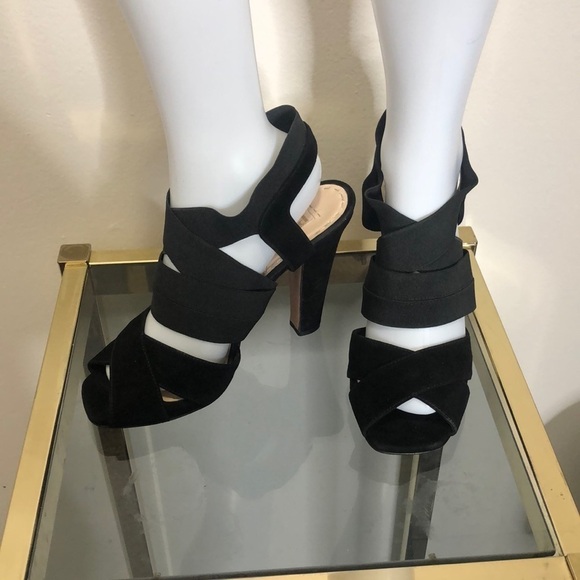 Prada strappy black open toe heeled sandals size 8.5 - Picture 1 of 14
